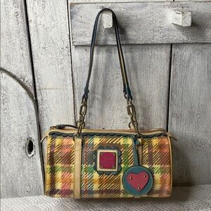 DOONEY & BOURKE Pastel Plaid Barrel Bag  Y2K flaws read